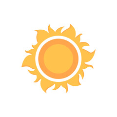 sun icon on white background, vector illustration