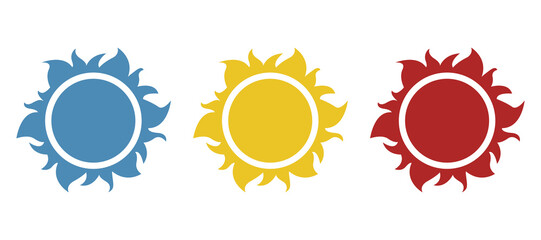sun icon on white background, vector illustration