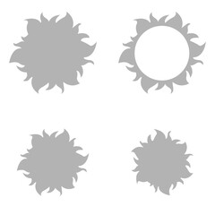 sun icon on white background, vector illustration