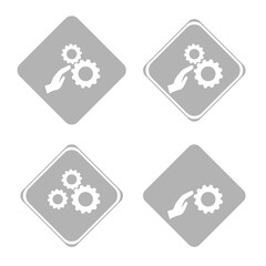 warning sign icon, safety gears, vector illustration