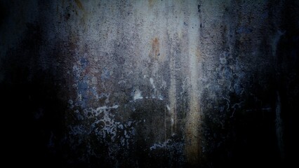 Closeup of dark grunge texture of an old weathered stone wall