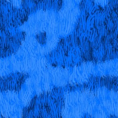 Abstract seamless pattern with painted with dry brush blue stains. Texture with brush strokes