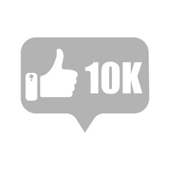 likes icon, concept of 10 thousand likes, vector illustration