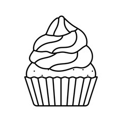 cupcake food dessert line icon vector illustration