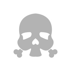 skull icon on a white background, vector illustration