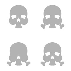 skull icon on a white background, vector illustration