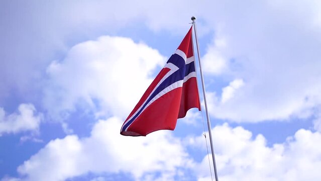 Norwegian flag in the wind