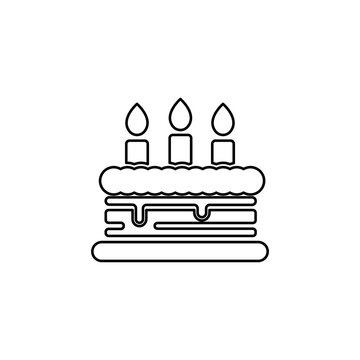 cake icon on a white background, vector illustration