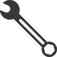 Wrench black icon. Plumber repair tool symbol