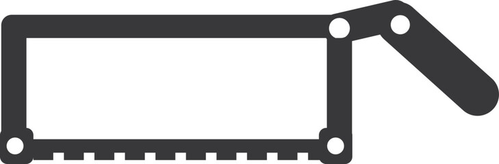 Obraz premium Bow saw icon. Carpenter tool black symbol