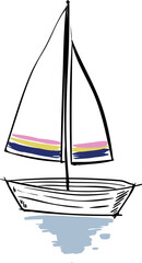 Hand drawn Sail boat Illustration element