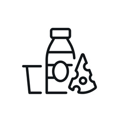 Dairy products linear icon. Kitchen and food. Thin line customizable illustration. Contour symbol. Vector isolated outline drawing. Editable stroke