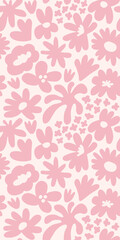 Abstract seamless pattern with cute hand drawn meadow flowers. Fashion stylish natural background.