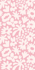 Abstract seamless pattern with cute hand drawn meadow flowers. Fashion stylish natural background.