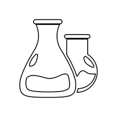 chemical flasks icon, vector illustration
