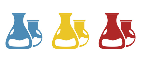 chemical flasks icon, vector illustration