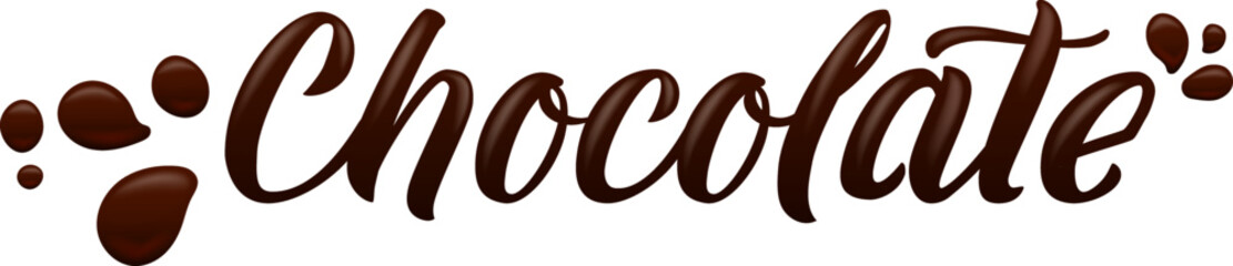 Chocolate calligraphic liquid lettering. Sweet cacao logo