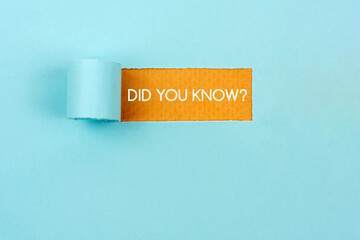 Did you know? text on torn paper blue background