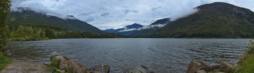 Three Valley Lake at Trans-Canada Highway in British Columbia,Canada,North America
