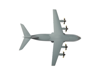 Isolated on white A400M army air transporter top view