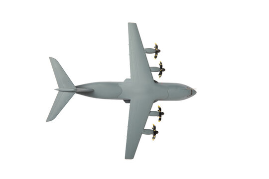 Isolated on white A400M army air transporter top view