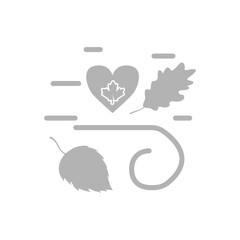 icon of the wind with leaves on a white background, vector illustration