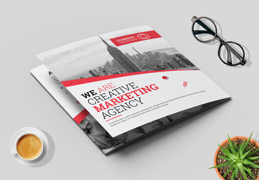 Brochure Design Layout with Light Red Accents