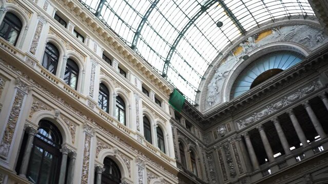 Galleria Umberto I shopping gallery in Naples, Italy.