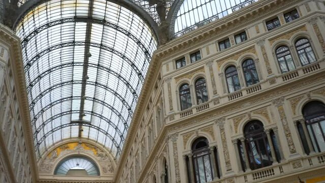 Galleria Umberto I shopping gallery in Naples, Italy.