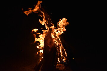 fire in the fireplace