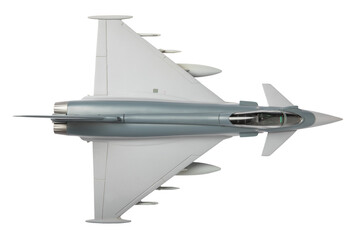 Eurofighter top view isolated for composition purpose