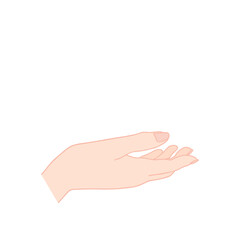やさしく差し出す女性の両手の線画イラスト - やさしさ･スキンケアのイメージ素材
