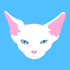 Fototapeta premium Fashion minimal illustration. Stylish cat head