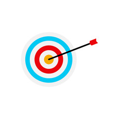 Target with an arrow. Design Target with an arrow in the center. reached the goal vector illustration