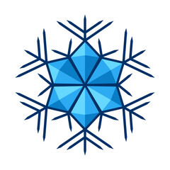 Illustration of snowflake. Winter decoration for Merry Christmas and Happy New Year.