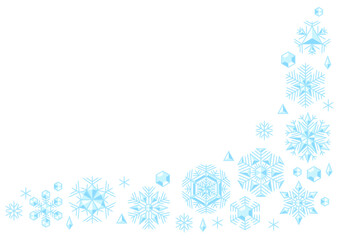Fototapeta na wymiar Winter background with snowflakes. Merry Christmas and Happy New Year card.