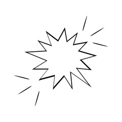 Doodle Explosion illustration. Hand Drawn Explosion. black linear concept isolated in white background