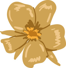 Beautiful Hand drawn Meadow floral illustrations element PNG file