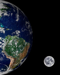 Fototapeta premium earth and moon