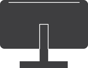 Computer monitor rear view. Pc back icon