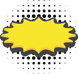 Yellow blank text frame in vintage comic effect