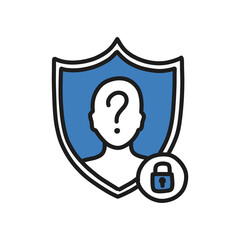 secure anonymity doodle icon, vector color line illustration