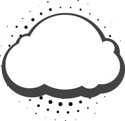 Blank text cloud. Comic bubble template with shadow effect