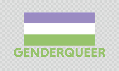 LGBTQ+ Pride Month, vector. Genderqueer flag. İsolated on background