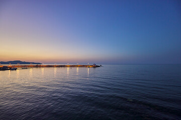 Fototapeta premium Beautiful sea at sunset time in Chania Crete