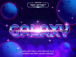 Galaxy 3D editbale Text effect with space background