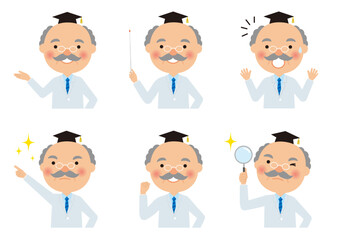 博士の上半身ポーズセット1