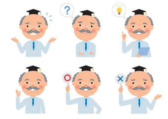 博士の上半身ポーズセット2