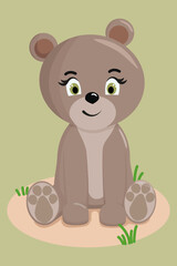 Cute little teddy bear sitting