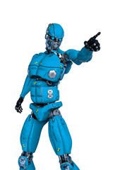 test machine pointing to the future